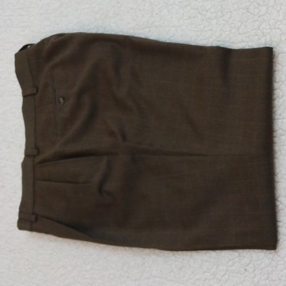 Nautica Brown Wool/Cashmere Glen Check Dress Pants 36 - 29.5 - Picture 3 of 15